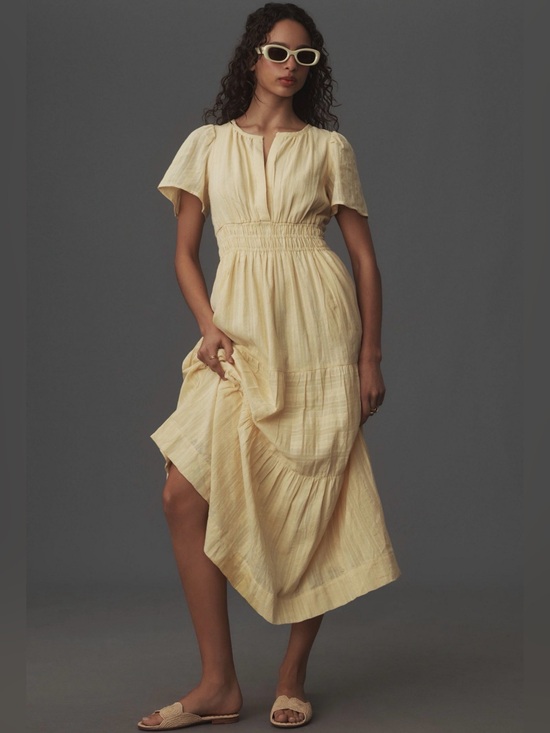 Anthropologie Dresses & Skirts - ANTHROPOLOGIE The Somerset Maxi Dress Canary Yellow XL